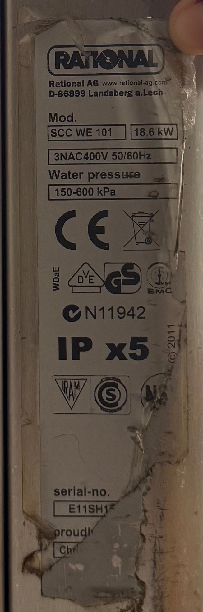Rational SCC WE 10 Grid Electric 3 Phase - Left Hand Hinge