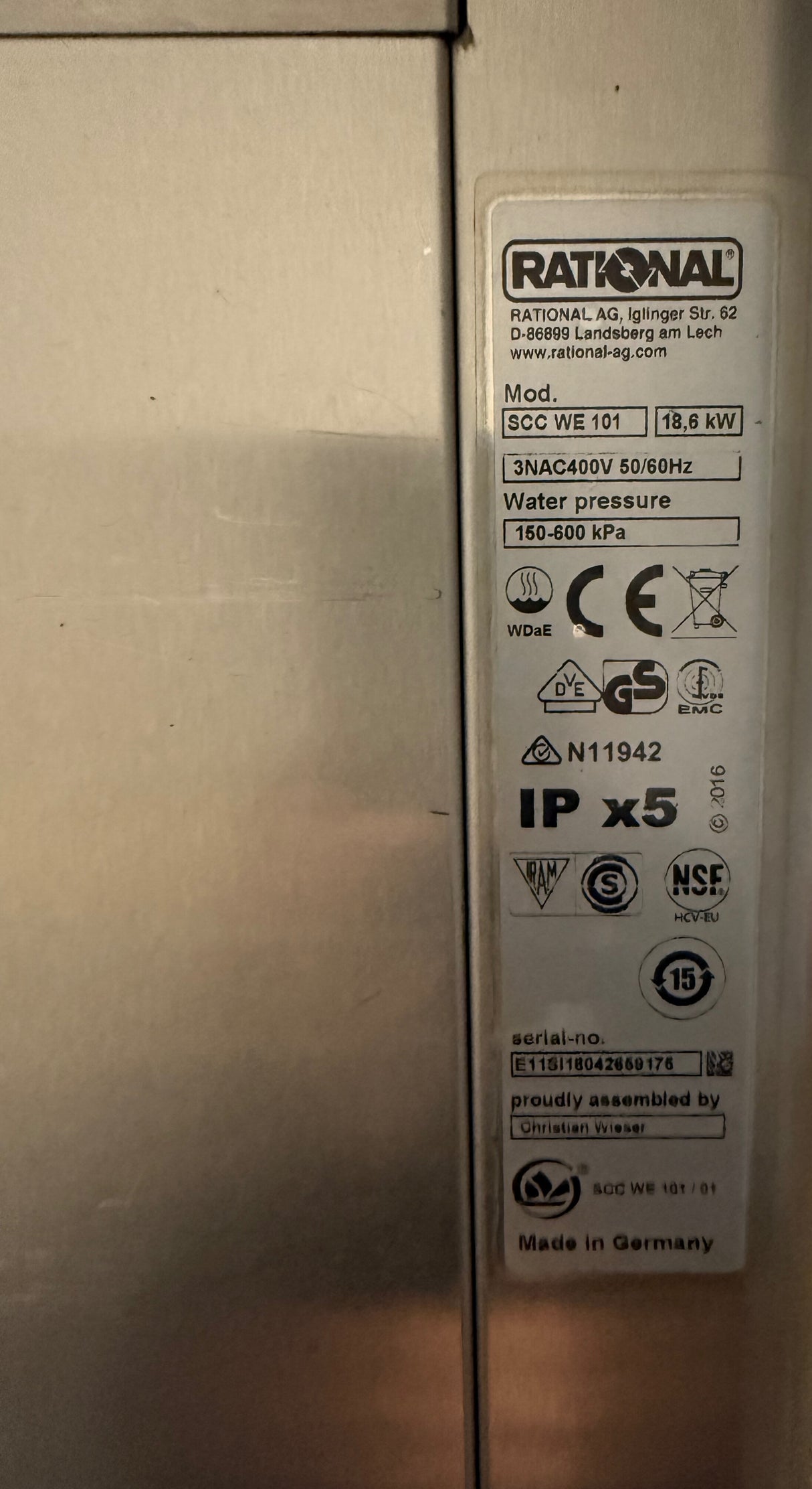 Rational SCC WE 10 Grid Electric (Reverse Hinge)