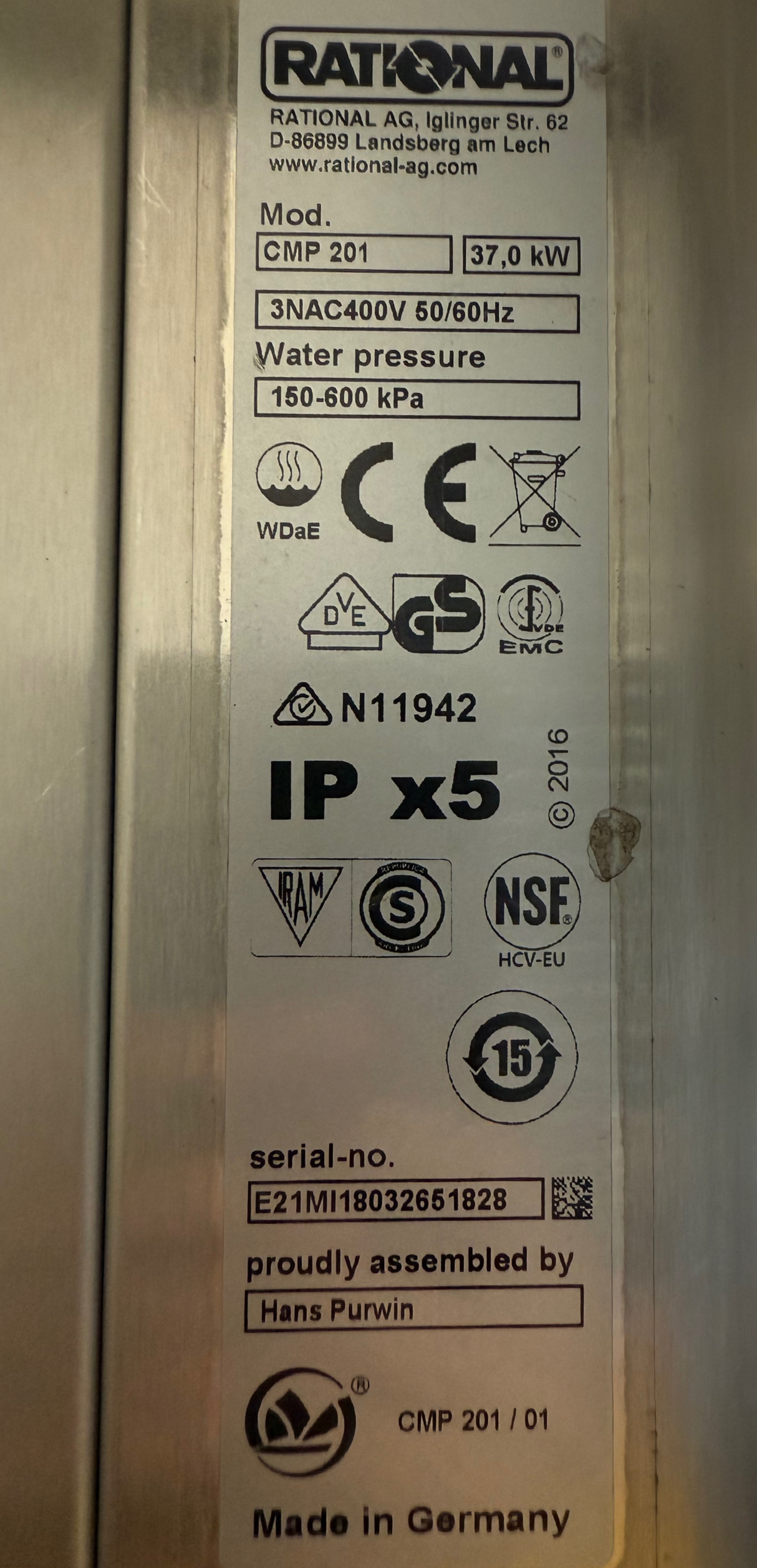 Rational CombiMaster® Plus (CMP) 20-Grid Electric