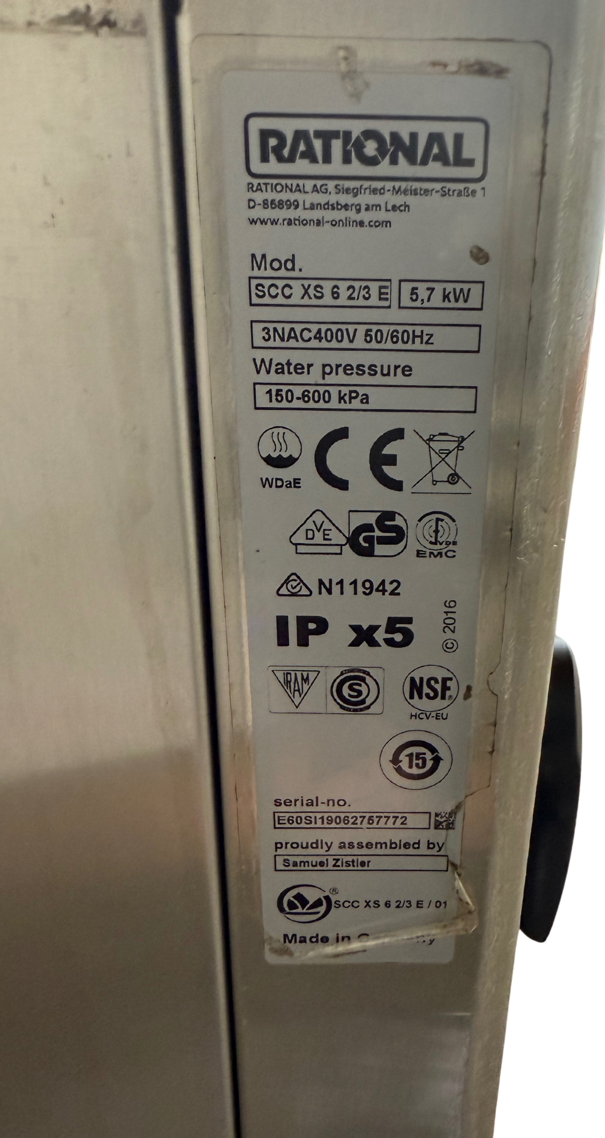 Rational SCC White Efficiency XS Electric