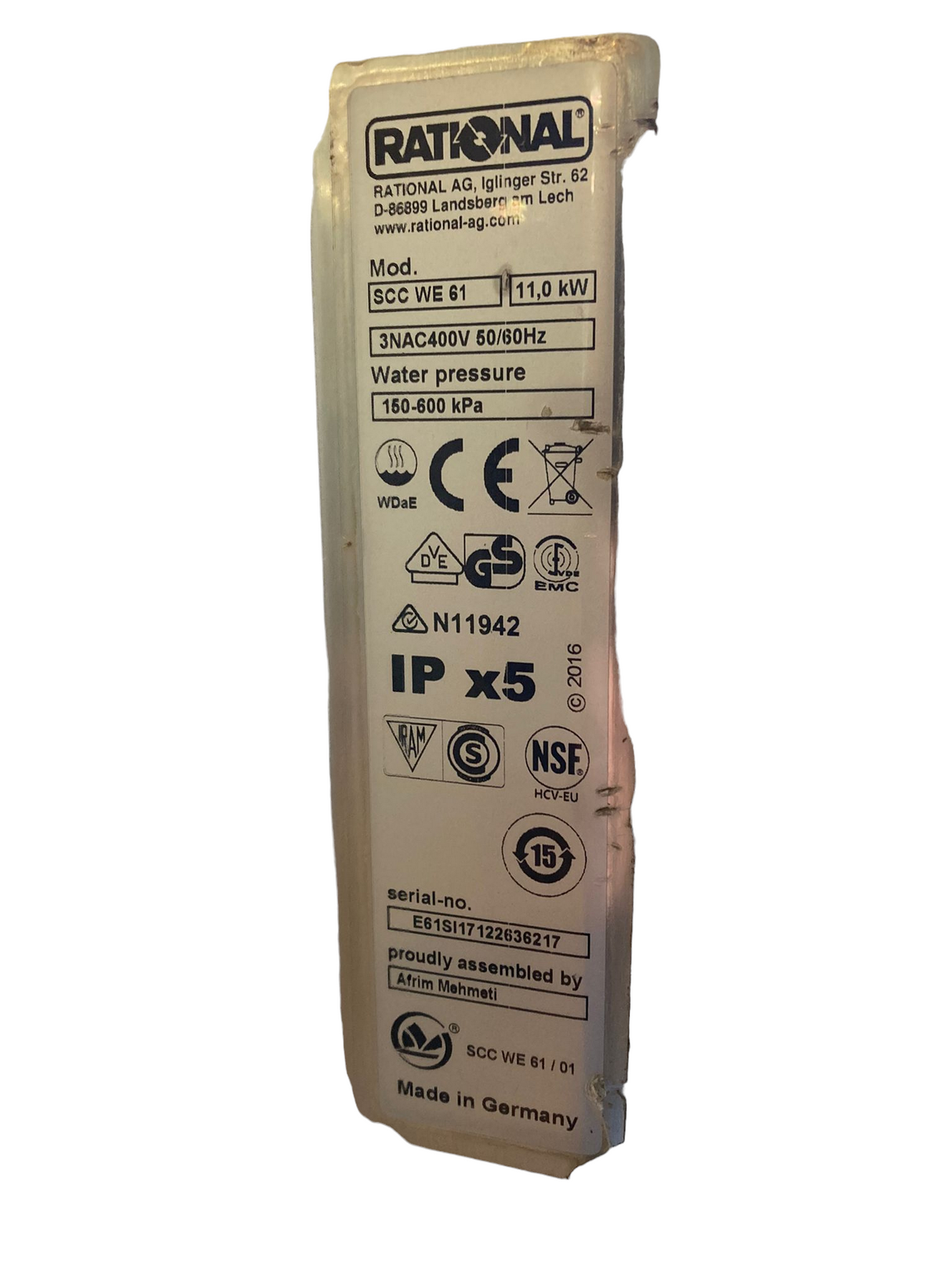 Rational SCC WE Care Control 6 Grid Electric Single Phase - Reverse Hinge